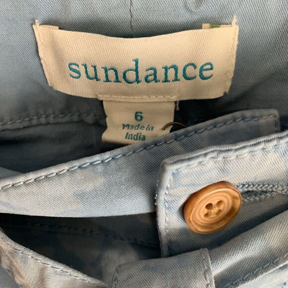 Sundance Womens Pants Sz 6 Blue Floral Straight Trousers Beach Hawaiian Boho - Picture 5 of 10